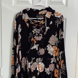 Black floral tunic